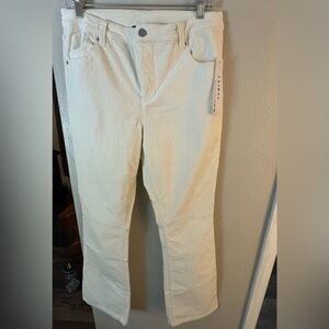 NEW TRIBAL women's corduroy zip pants in cream NWT